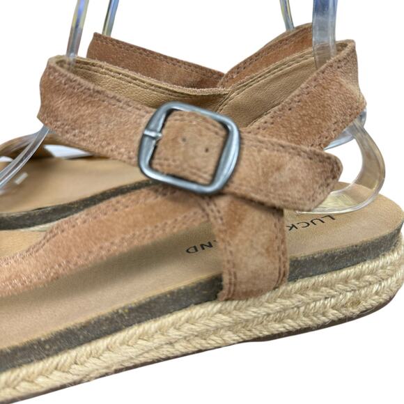 Lucky Brand Gabrien Suede Leather Espadrille Ankle Strap Sandals Shoes sz 9 M - Picture 9 of 16